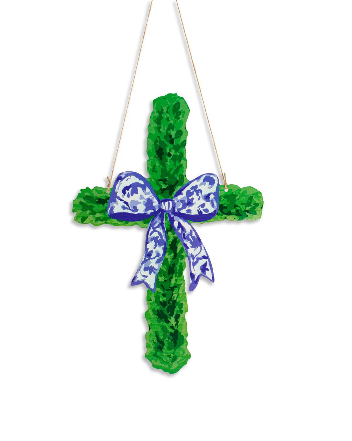 Trs Boxwood cross door hanger