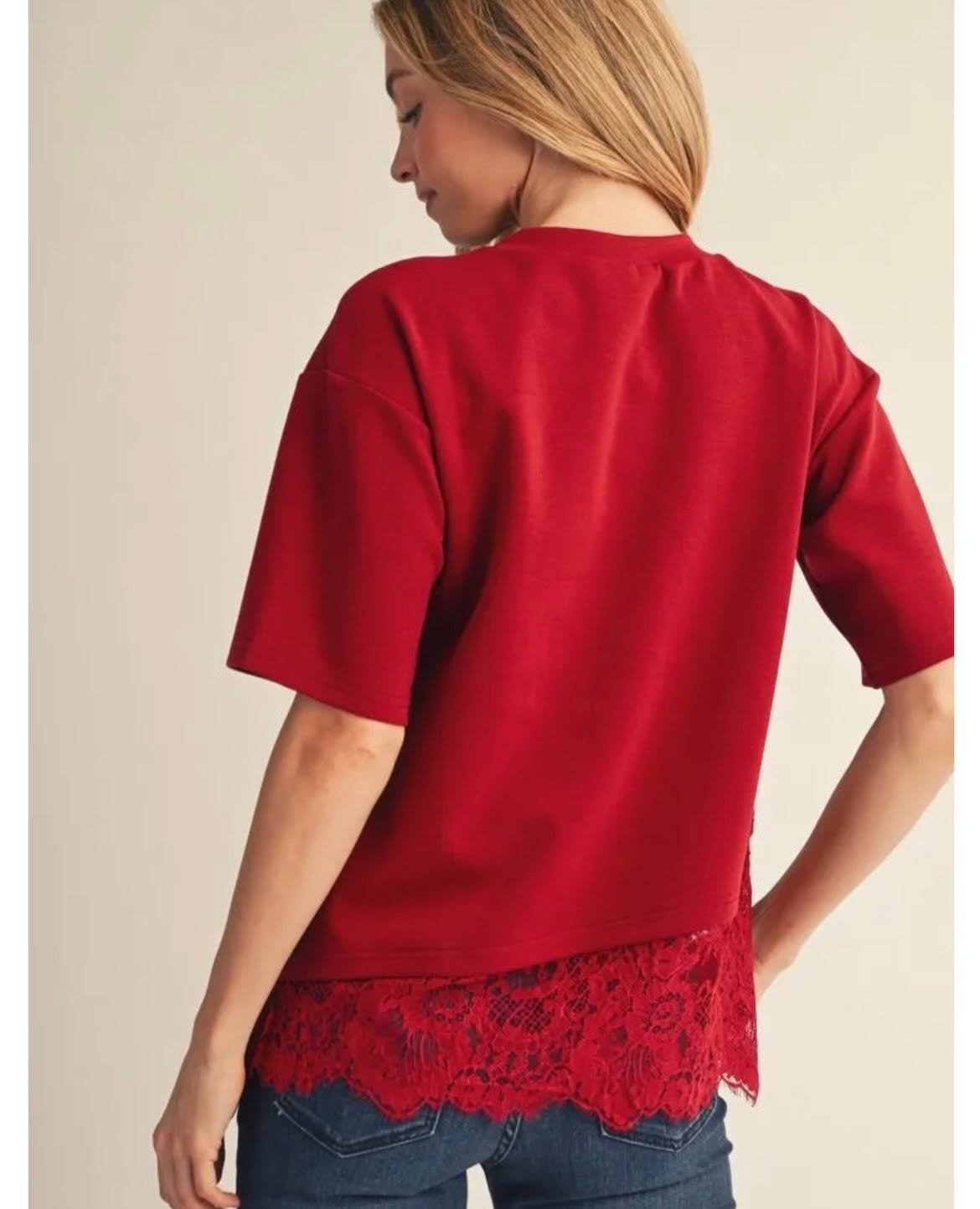 Wine Lace Top