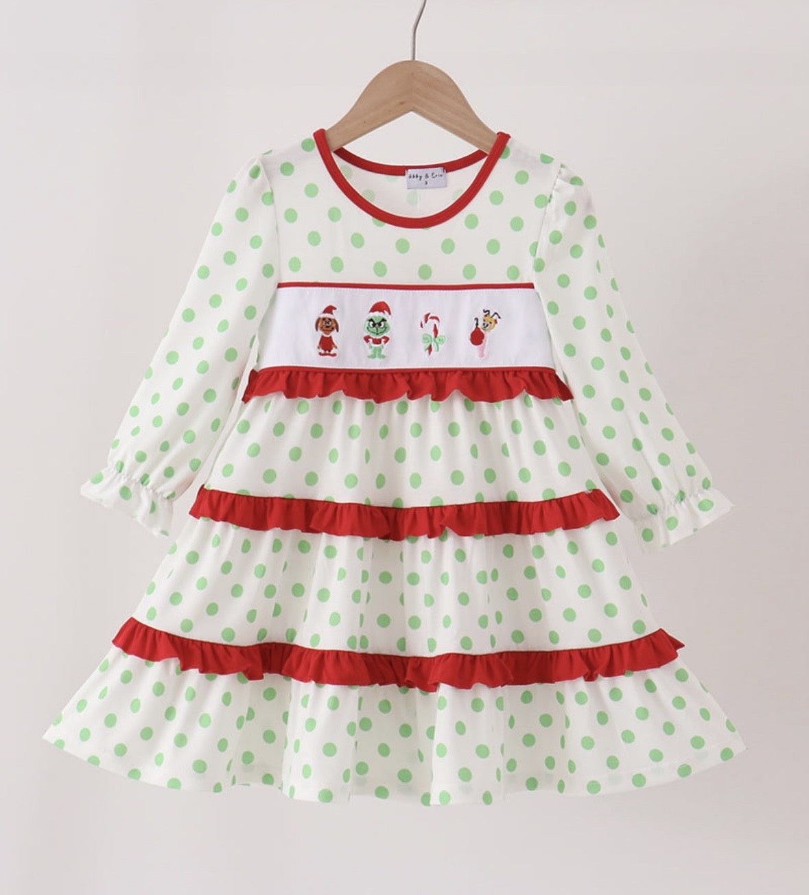 Grinch polka dot dress