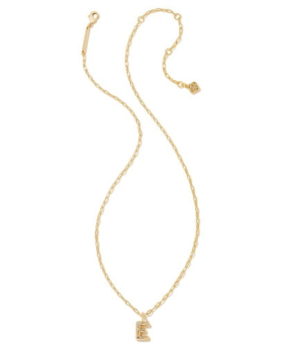 CRYSTAL LETTER E SHORT PENDANT NECKLACE