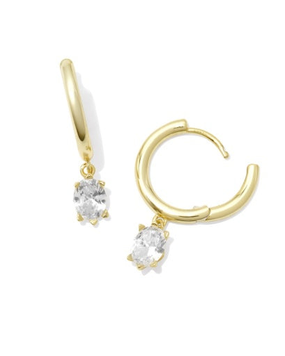 CAILIN SINGLE STONE HUGGIE EARRINGS