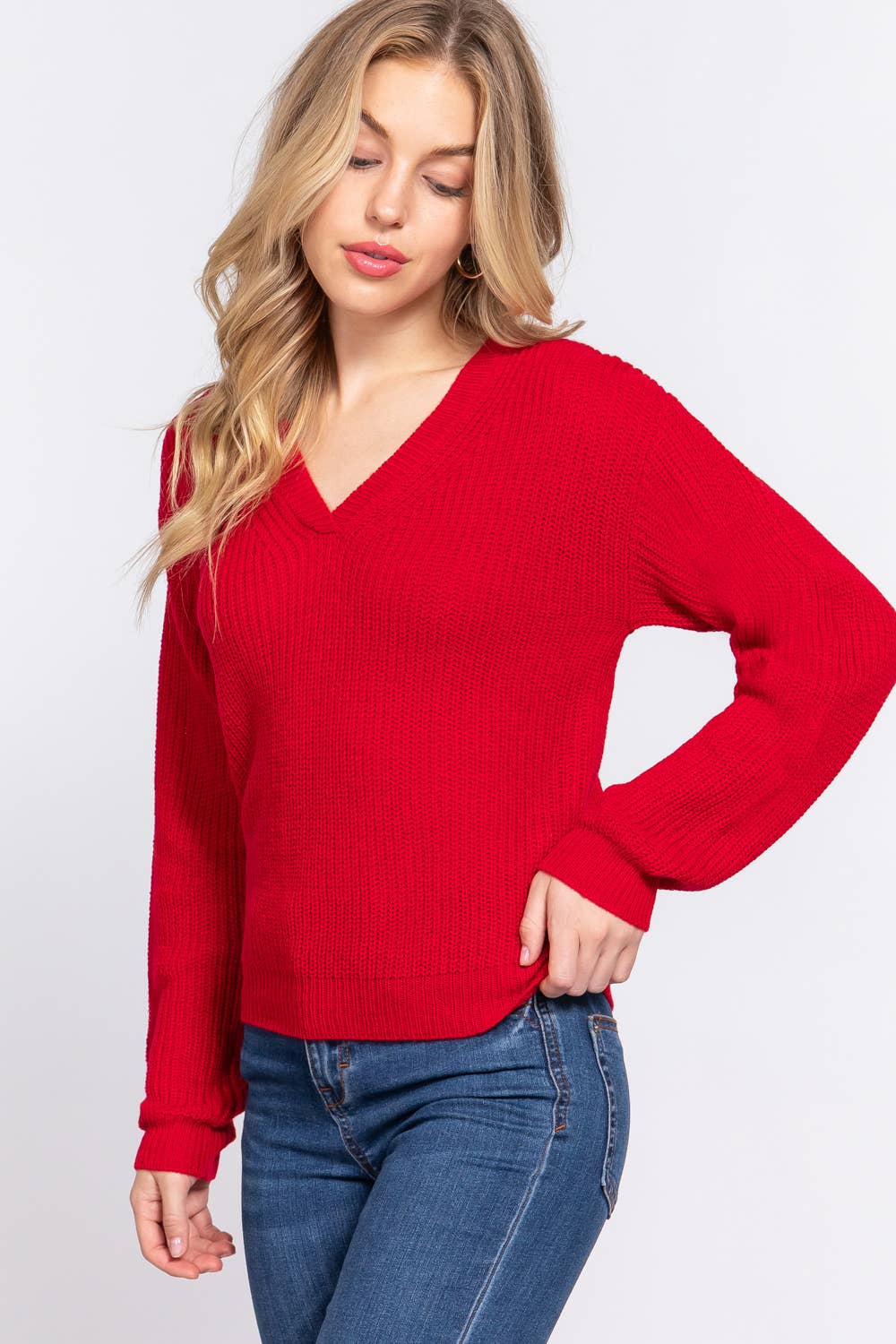 Long Sleeve V-neck Sweater