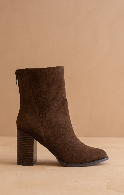 The Maxine - Minimal Suede Heel Bootie