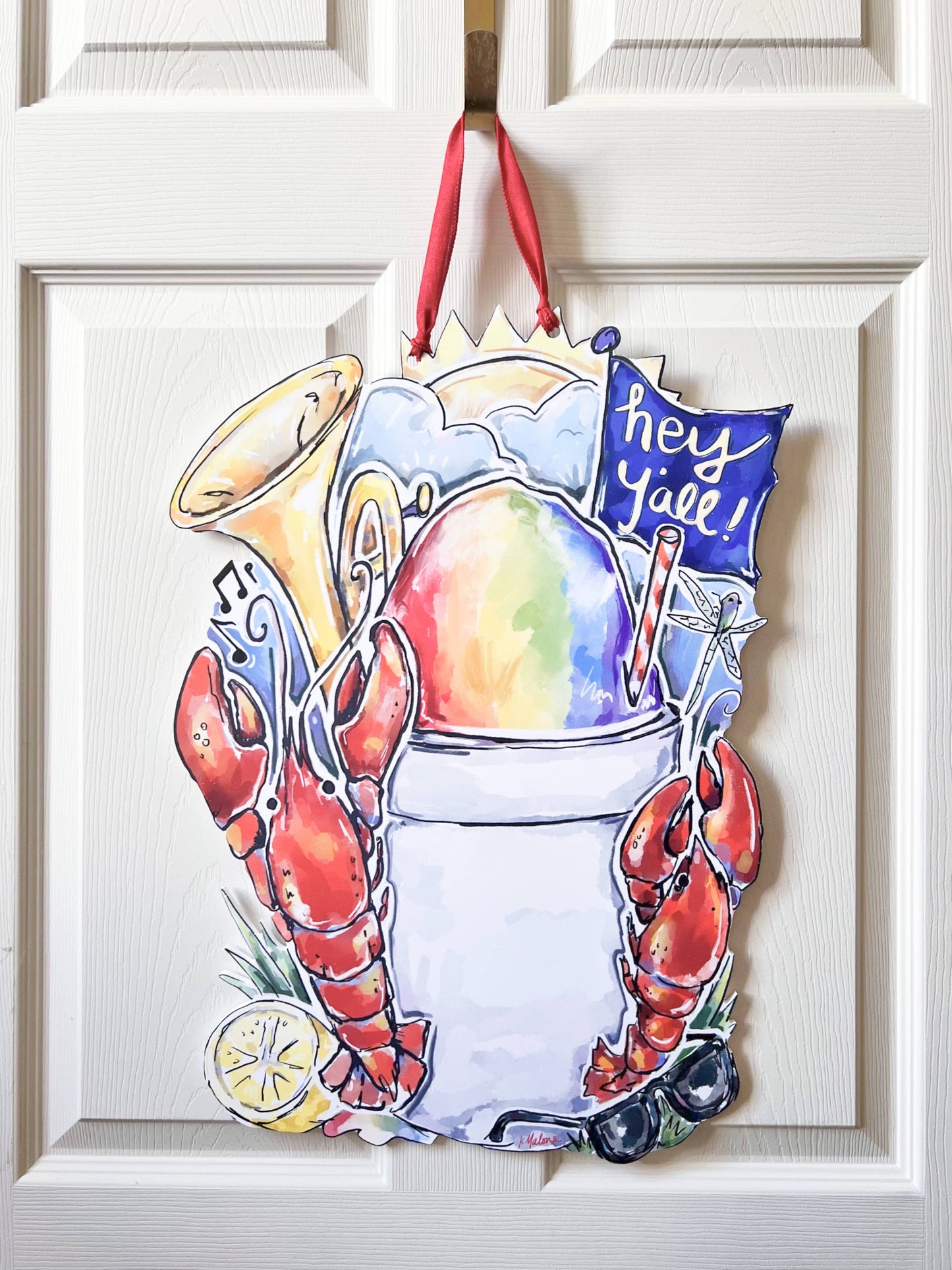 Southern Summertime Door Hanger - Sno-Ball, Crawfish, Y'all