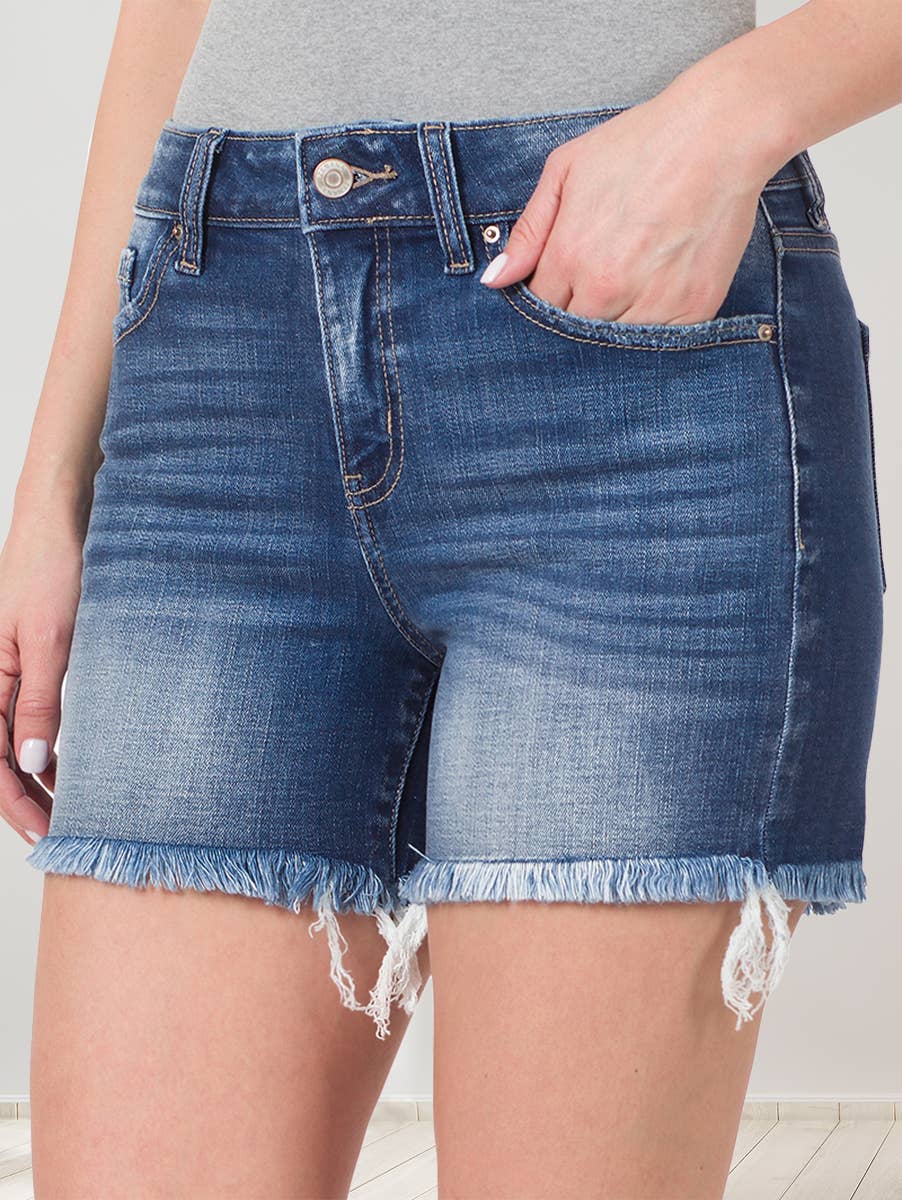 Raw Frayed Hem Denim Shorts