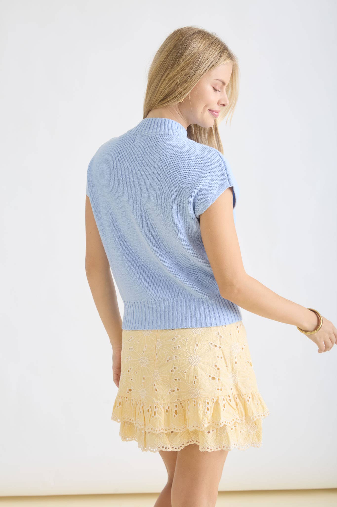 Mock Neck Knit Pullover Sweater