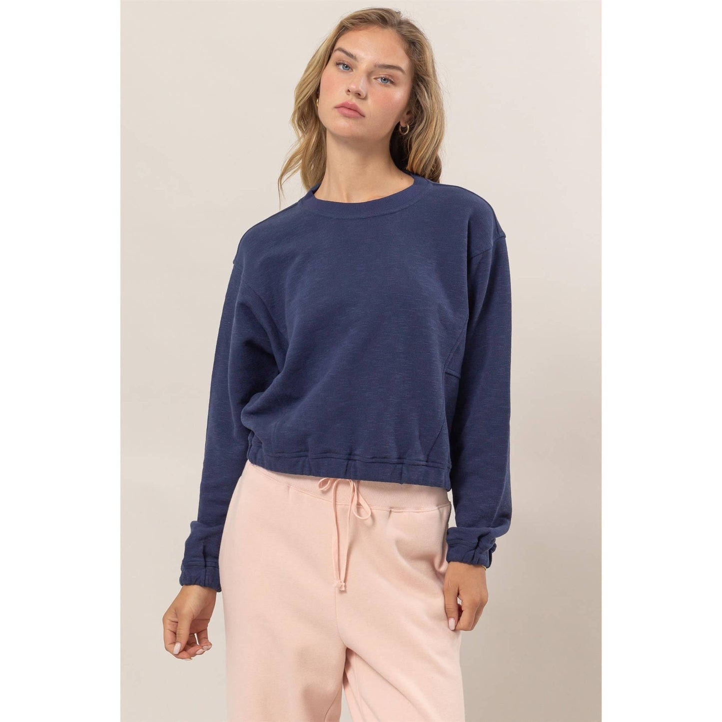 Cropped Pullover Sweatshirt