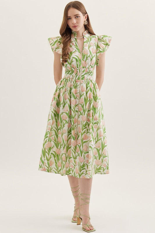 Tulip Garden Midi Dress