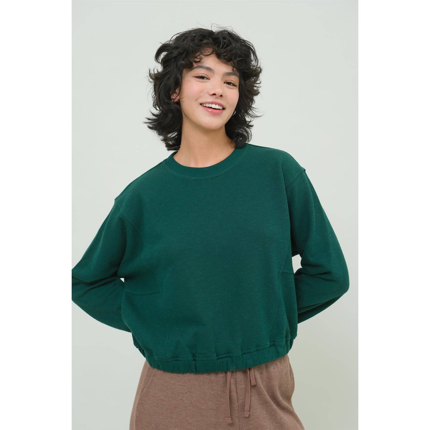 Cropped Pullover Sweatshirt