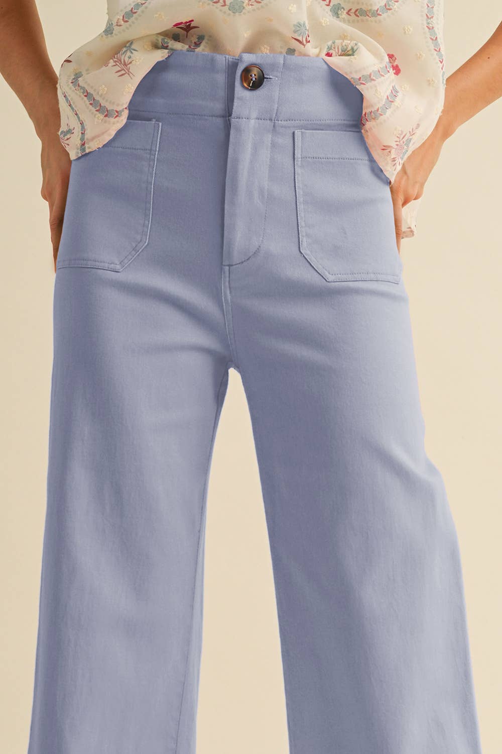 High Waist Cropped Wide Leg Pants