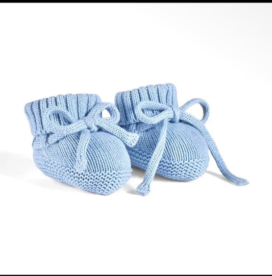 Blue baby booties