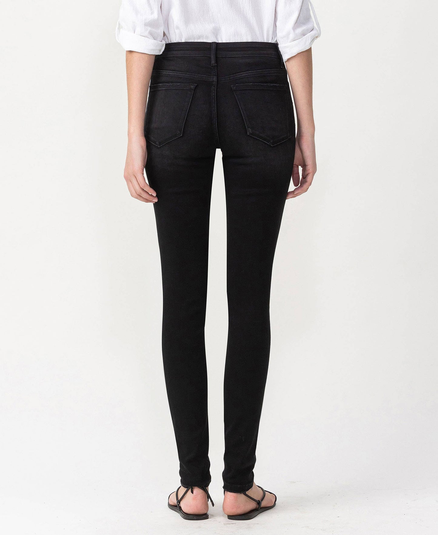 Black Mid Rise Ankle Skinny Jeans