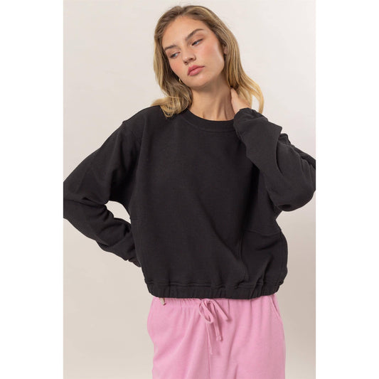 Cropped Pullover Sweatshirt