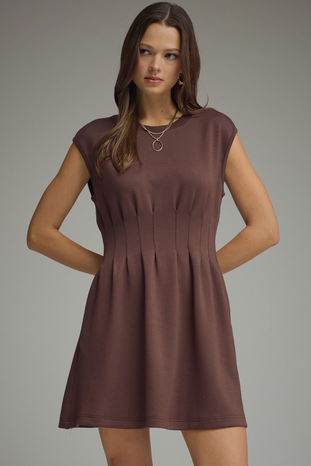 The Laurel Pintuck Mini Dress