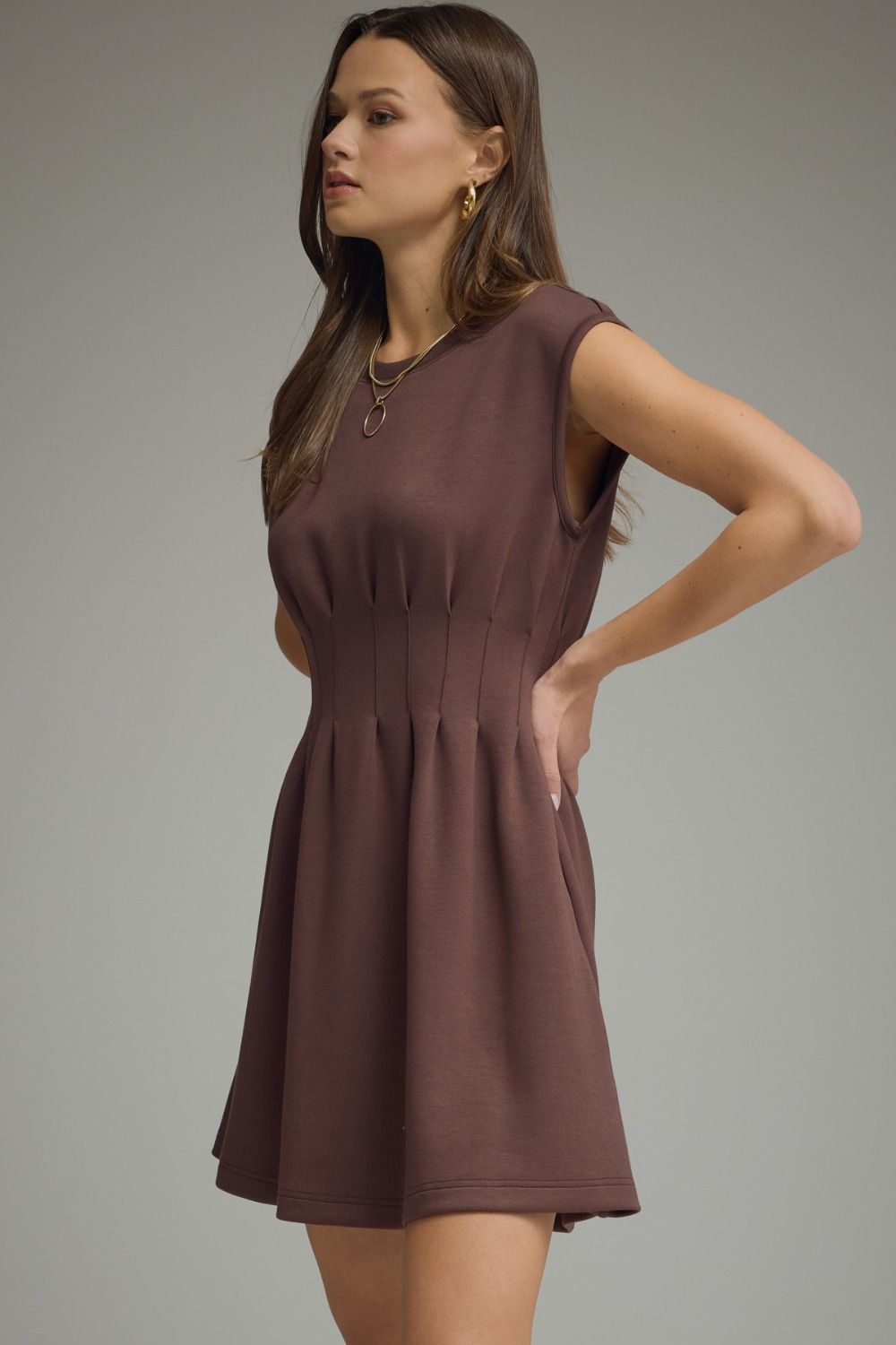 The Laurel Pintuck Mini Dress