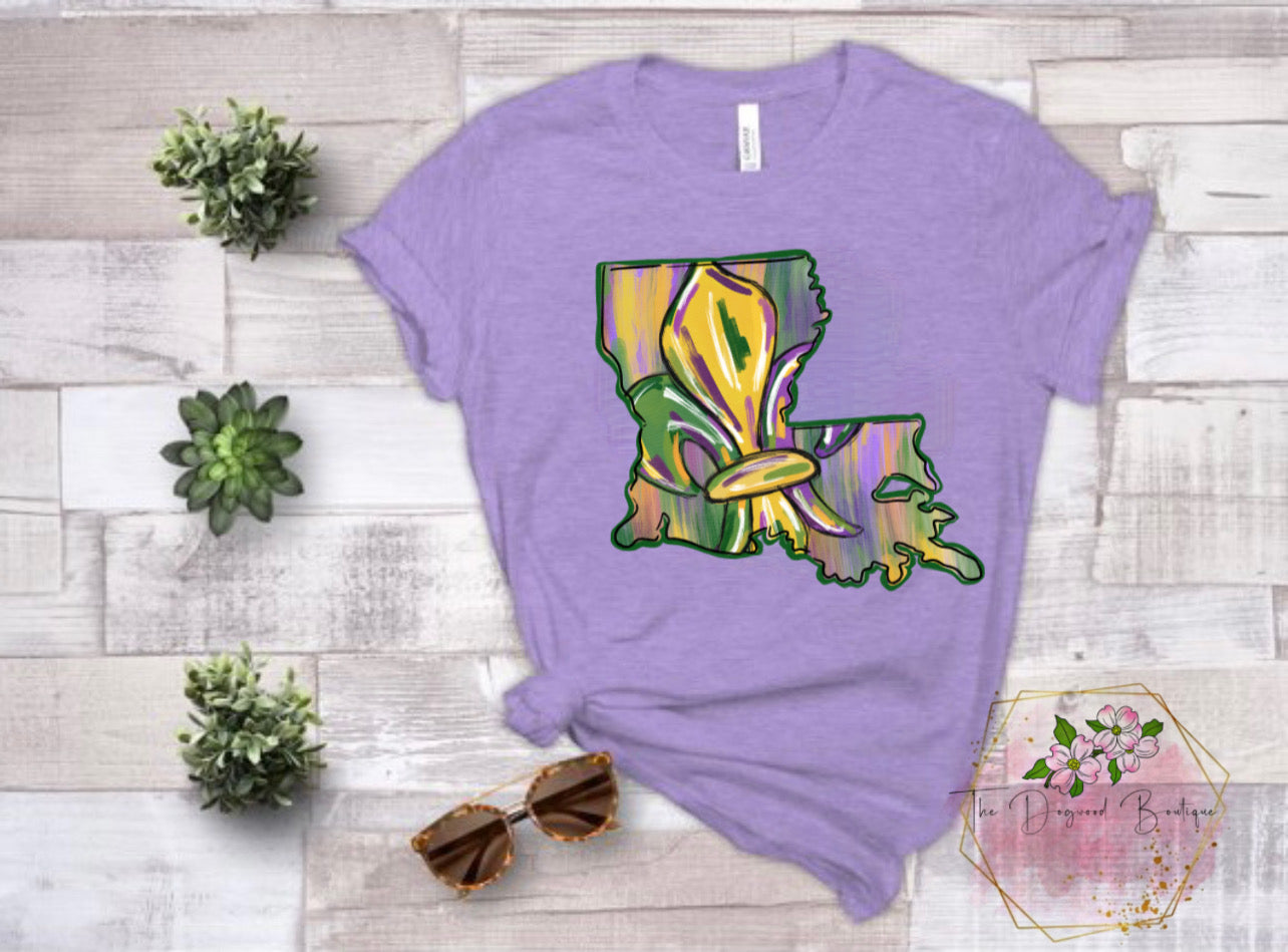 LA Fleur de Lis brushstroke Tee or Sweatshirt
