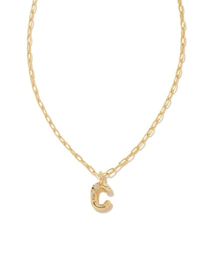 CRYSTAL LETTER C SHORT PENDANT NECKLACE