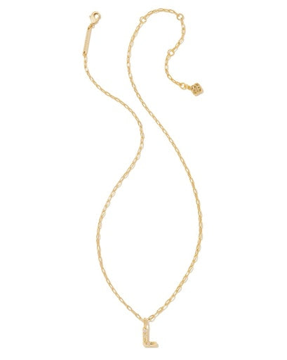 CRYSTAL LETTER L SHORT PENDANT NECKLACE