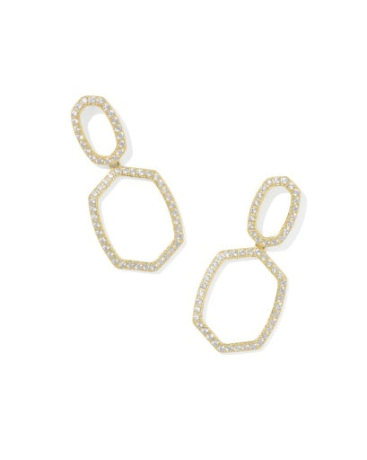 DAPHNE PAVE OPEN FRAME EARRINGS