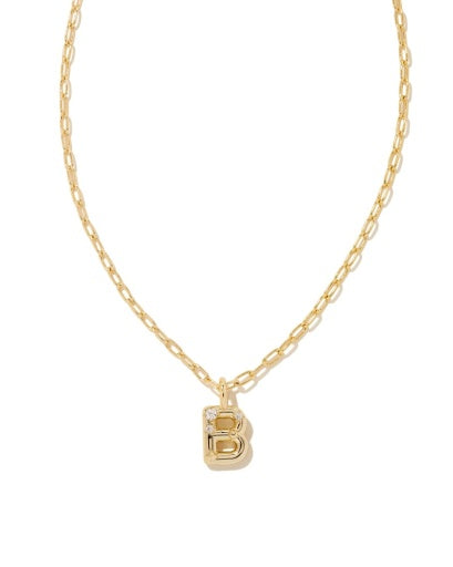 CRYSTAL LETTER B SHORT PENDANT NECKLACE