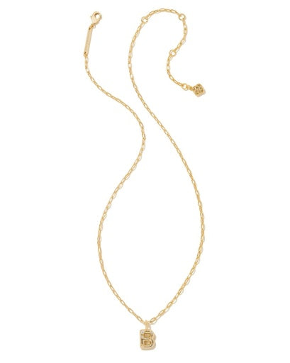 CRYSTAL LETTER B SHORT PENDANT NECKLACE