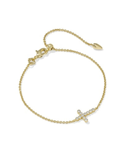 CROSS CRYSTAL DELICATE CHAIN BRACELET
