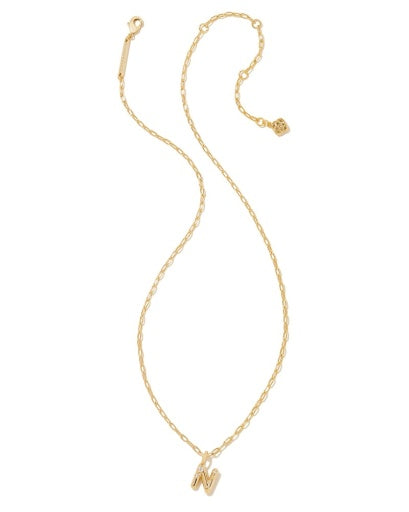 CRYSTAL LETTER N SHORT PENDANT NECKLACE